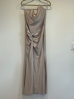 Cefian Strapless plunging sweetheart Evening Gown Twist Detail & slit large new